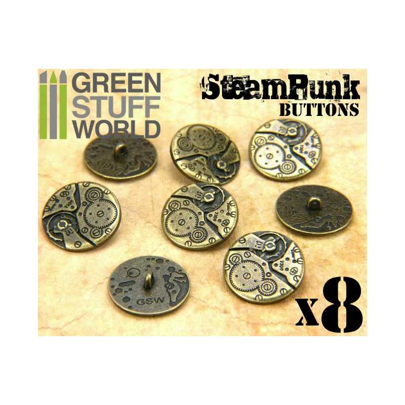 8x Botones Steampunk MOVIMIENTOS RELOJ - Bronce Botones