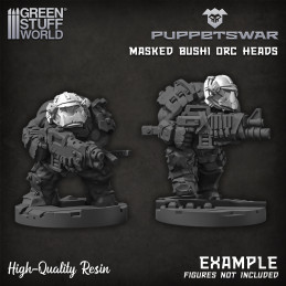 PuppetsWar - Maskierte Bushi Orks Köpfe Harz-Artikel