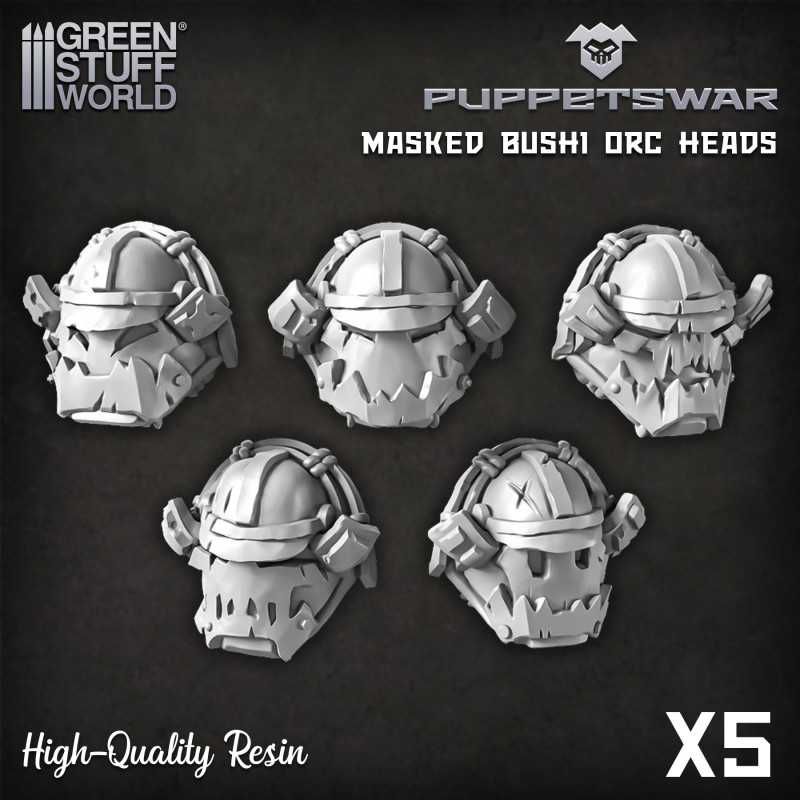PuppetsWar - Maskierte Bushi Orks Köpfe Harz-Artikel PuppetsWar - Maskierte Bushi Orks Köpfe Harz-Artikel
