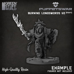 Puppetswar - Burning Longswords V2 - Right Resin items