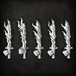 Puppetswar - Burning Longswords V2 - Right Resin items