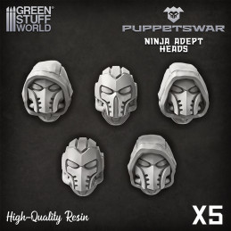 Puppetswar - Têtes de Ninja Adept Articles en résine