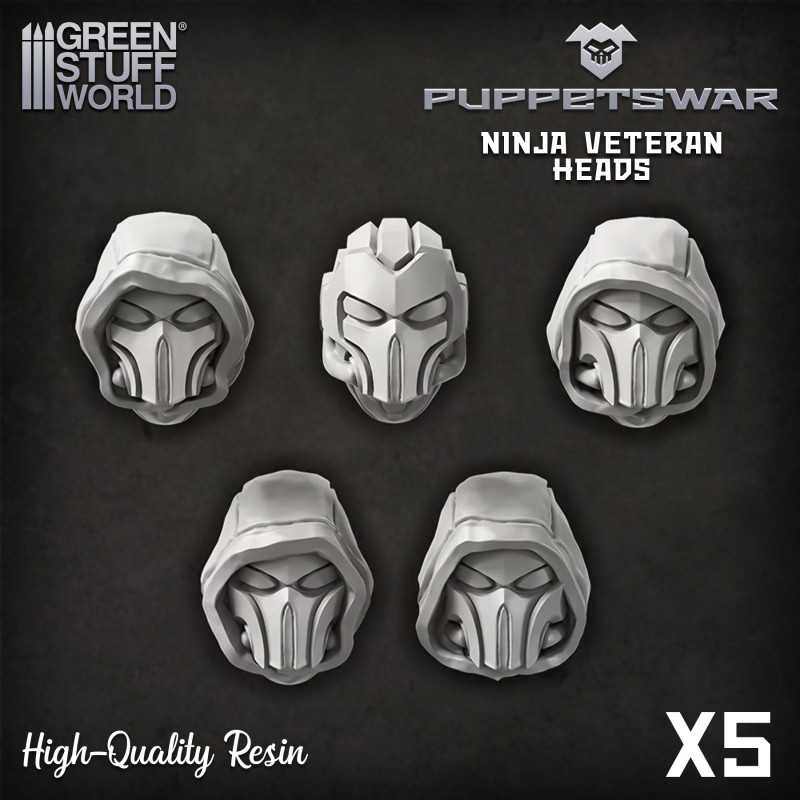 Puppetswar - Têtes de vétérans ninjas Articles en résine