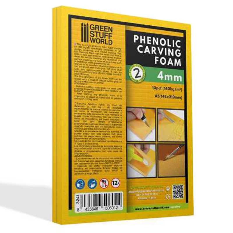 Phenolic Carving Foam 4mm - A5 size Phenolic Carving Foam 4mm - A5 size