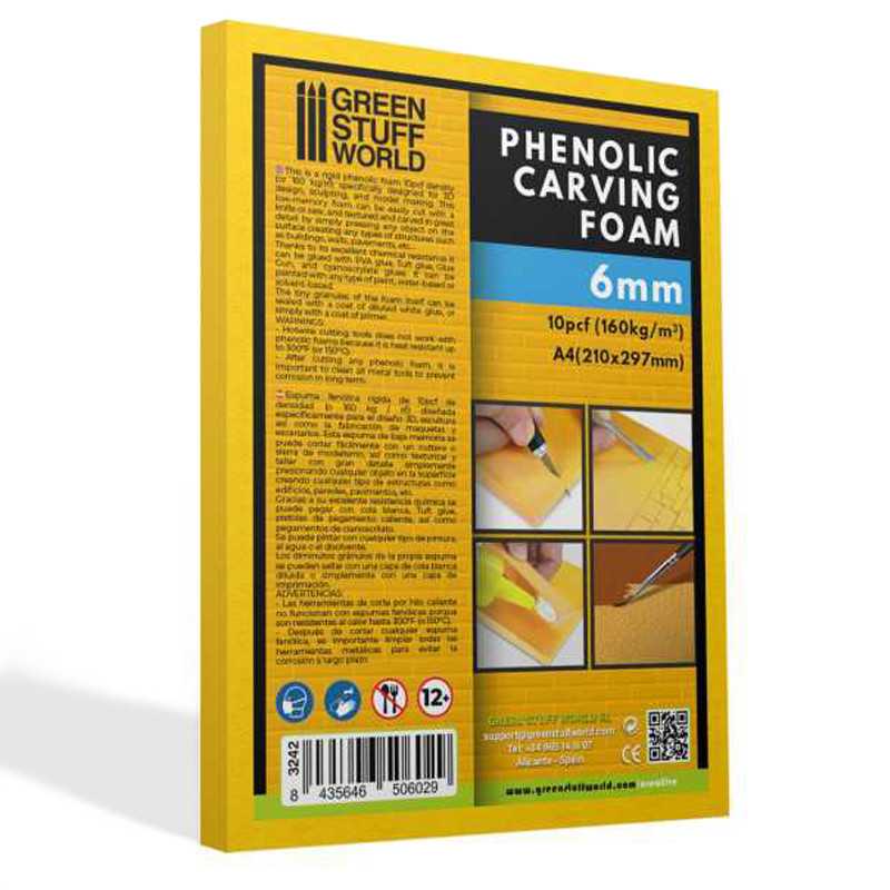 Phenolic Carving Foam 6mm - A4 size Phenolic Carving Foam 6mm - A4 size