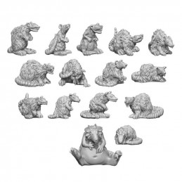 Ensemble de rats géants imprimés en résine de haute qualité.