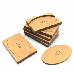 Adattatore base MDF - Ovale 35x60 mm a quadrato 40x60 mm