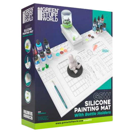 Tapis D'art En Silicone Avec Tasse Et Peinture – Grand Tapis En Silicone Anti-adhésif En Résine Pour Moulage Résine, Peinture, Argile, Loisirs Créatifs