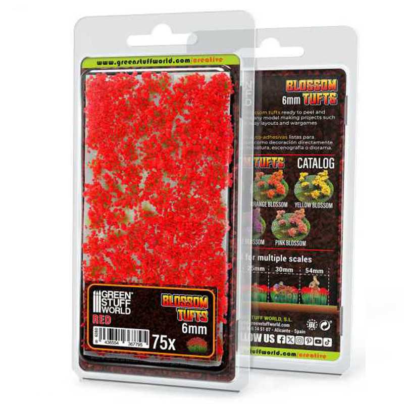 Ciuffi con Fiore - Tufts - 6mm - Fiori Rossi