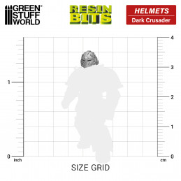 Dark Crusader Helmets 3D printed in resin and compatible with Warhammer 40k