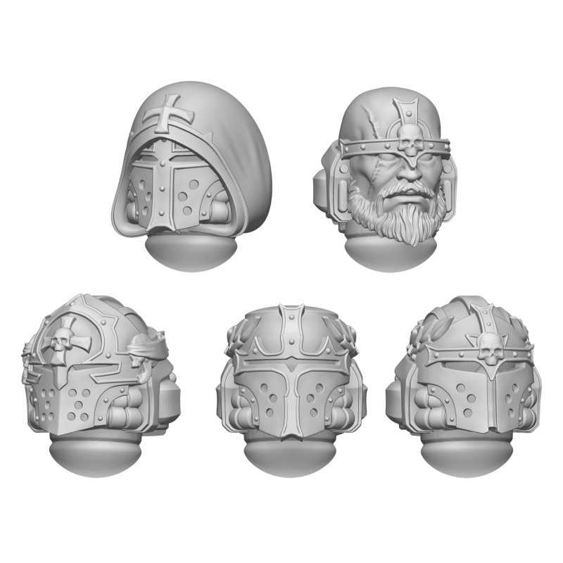 Cascos Cruzados Oscuros impresos en resina 3D y compatibles con Warhammer 40k Cascos Cruzados Oscuros impresos en resina 3D y compatibles con Warhammer 40k