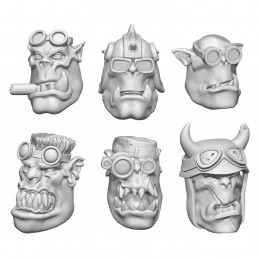 Têtes de Riders Ork compatibles avec Warhammer