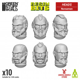 Têtes de Guerriers Nordiques compatibles Warhammer