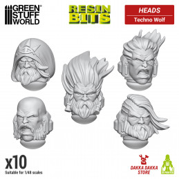 Techno Wolf Heads compatible with Warhammer
