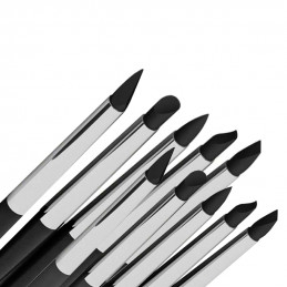 Pinceau Silicone - Colour Shapers TAILLE 0 et 2 - 10 pinceaux - NOIR FERME
