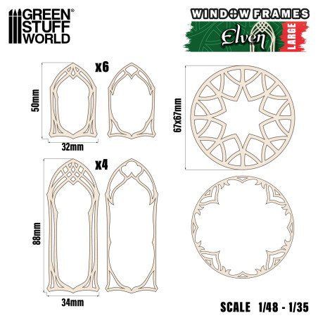 Elset Window Miniature Elven Miniature Windows - Large - GSW
