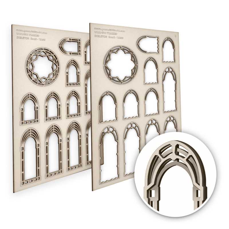 Miniatur Fenster - Skelette - klein Miniatur Fenster - Skelette - klein