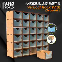 MDF Vertical rack with Drawers | Modular Set Drawers