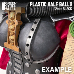 Halbkugeln aus Kunststoff 12mm zum Simulieren von Nieten an Rüstungen und Cosplay-props