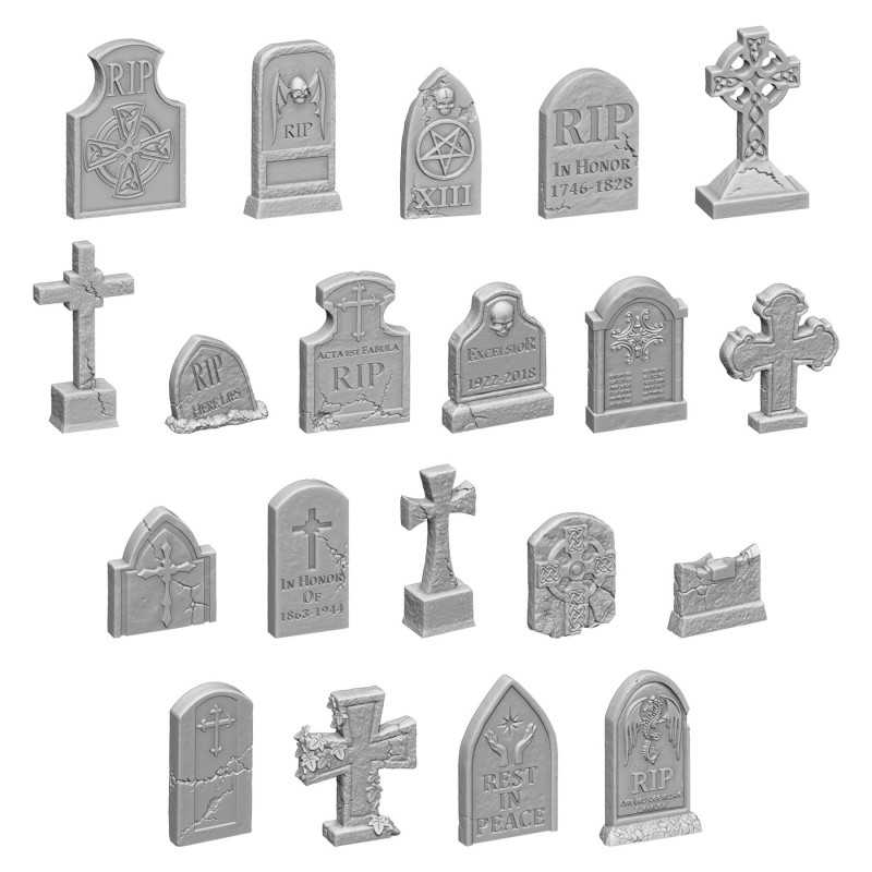 20x Lapide Cimitero in Resina | Arredo e scenografia fantasy 20x Lapide Cimitero in Resina | Arredo e scenografia fantasy