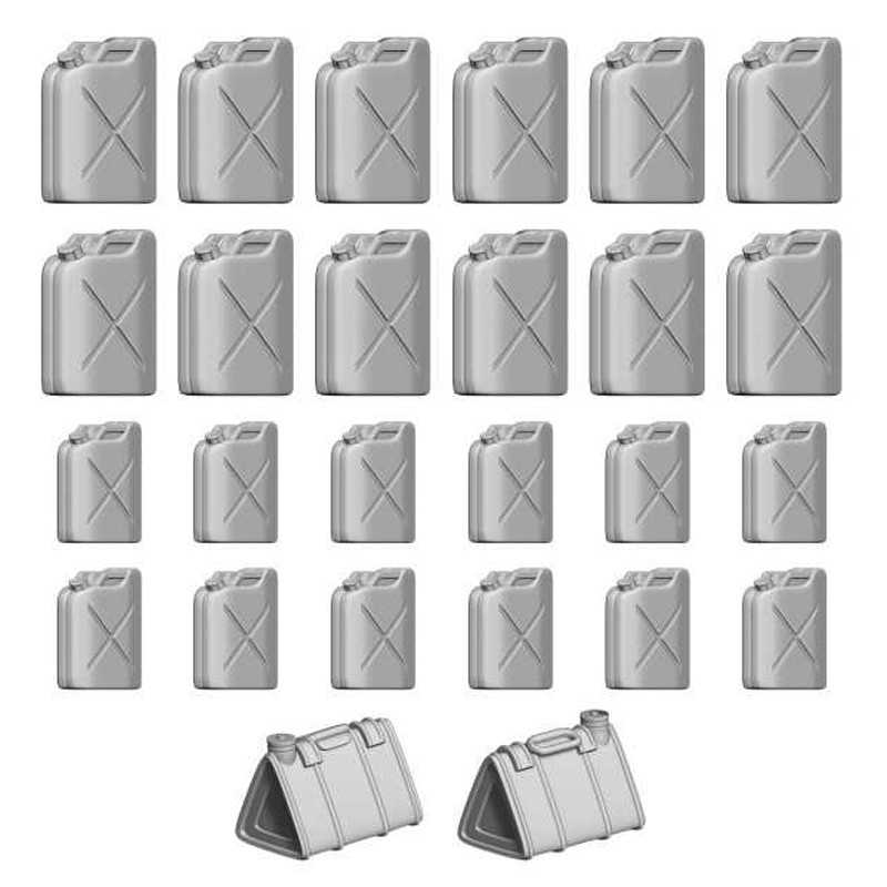 Set imprimé en 3D - Jerrycans en Résine Set imprimé en 3D - Jerrycans en Résine