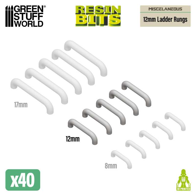 Mecha Detail Parts - 12 mm Ladder Rungs