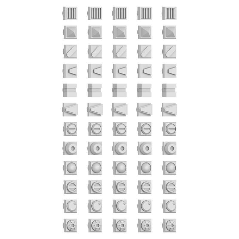 Kit conversion Mecha - Rivets Carrés avec Tiges Gundam 3mm