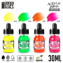 Set di inchiostri acrilici - Fluor (x4)