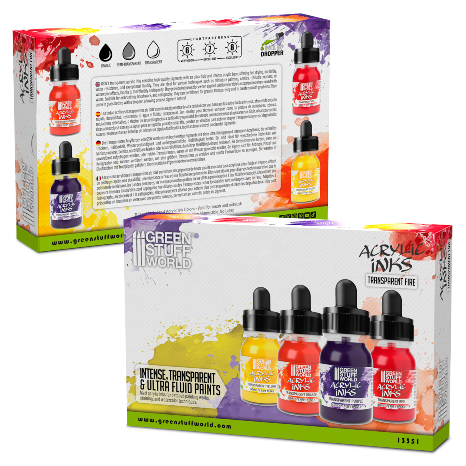 Set 20 Inchiostri Acrilici Liquidraw 35ml - Professionali Impermeabili Per Arte - Foto 4