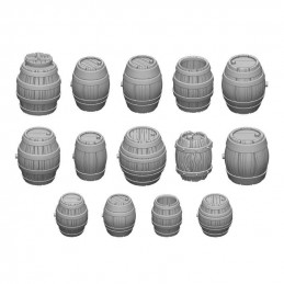 3D Printed Set - Wooden Barrels