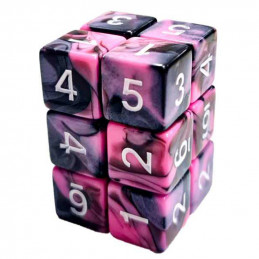 12x Dadi D6 16mm - Rosa Marmo