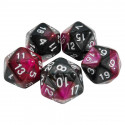 5x D20 20mm Dés de Jeu - Violet Marbre