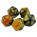 5x D20 20mm Dice - Amber Swirl