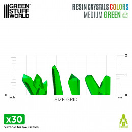 GREEN Resin Crystals - Medium | Transparent resin bits