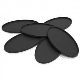 Hollow Plastic Bases - BLACK Oval 75x42mm