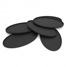 Hollow Plastic Bases - BLACK Oval 90x52mm