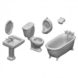 Set stampato in 3D - BAGNO e WC