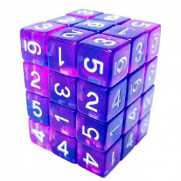 36x D6 12mm Dice - Clear Blue/Purple