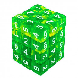 36x D6 12mm Dice - Clear Green/Yellow