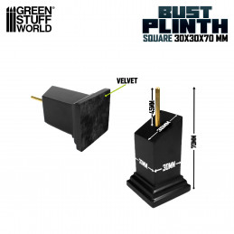 Tapered Bust Plinth 3x3cm Black | Bust Plinths