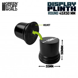 Round Display Plinth 4.5 cm - Black | Round Cylinder Plinths