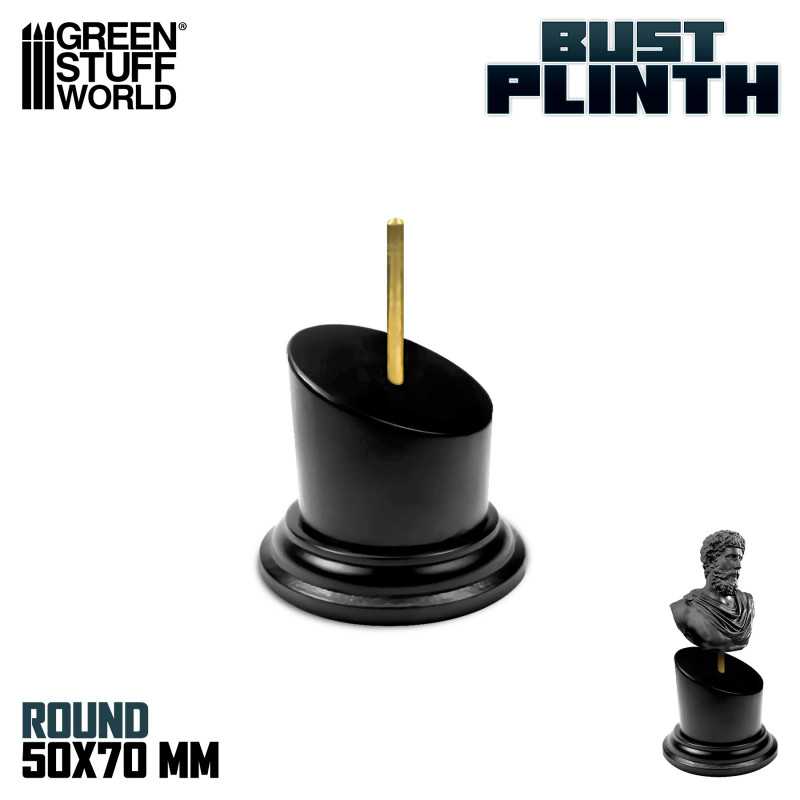 Tapered Round Bust Plinth 5x5cm Black | Bust Plinths