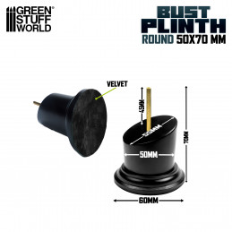 Tapered Round Bust Plinth 5x5cm Black | Bust Plinths