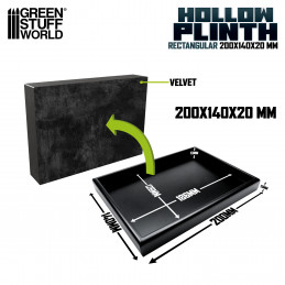 Hollow squared display 20x14 cm Black | Hollow plinths
