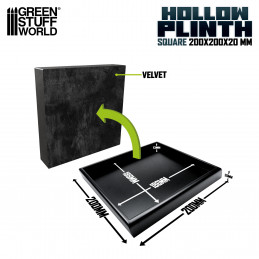 Hollow squared display 20x20 cm Black | Hollow plinths