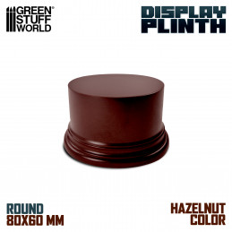 Round Block Plinth 8cm - Hazelnut | Round Cylinder Plinths