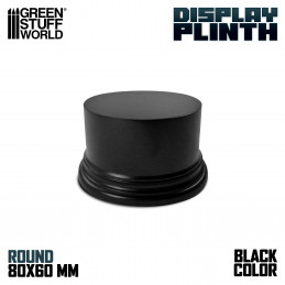 Round Block Plinth 8cm - Black | Round Cylinder Plinths