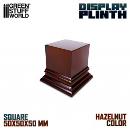Square Top Display Plinth 5x5 cm - Hazelnut Brown