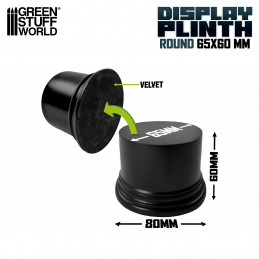 Round Block Plinth 6.5 cm - Black