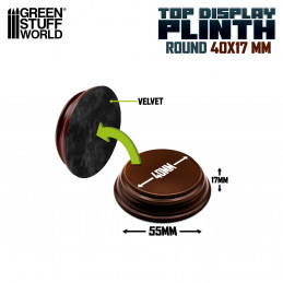 Round Top Display Plinth 4x4 cm - Hazelnut